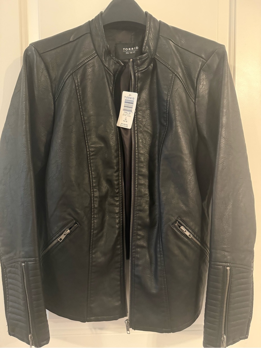 torrid Black Faux Leather Zip-Front Jacket
